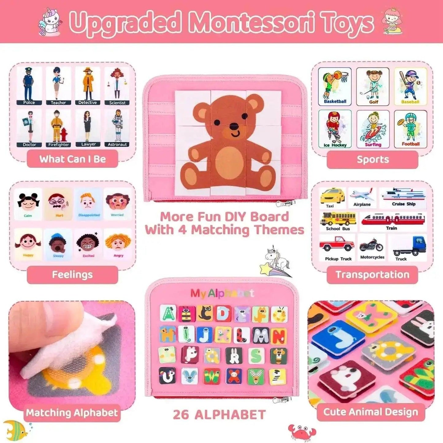  Busy Board Montessori Sensory Board Fine Motor Travel Toy -  ToylandEU™