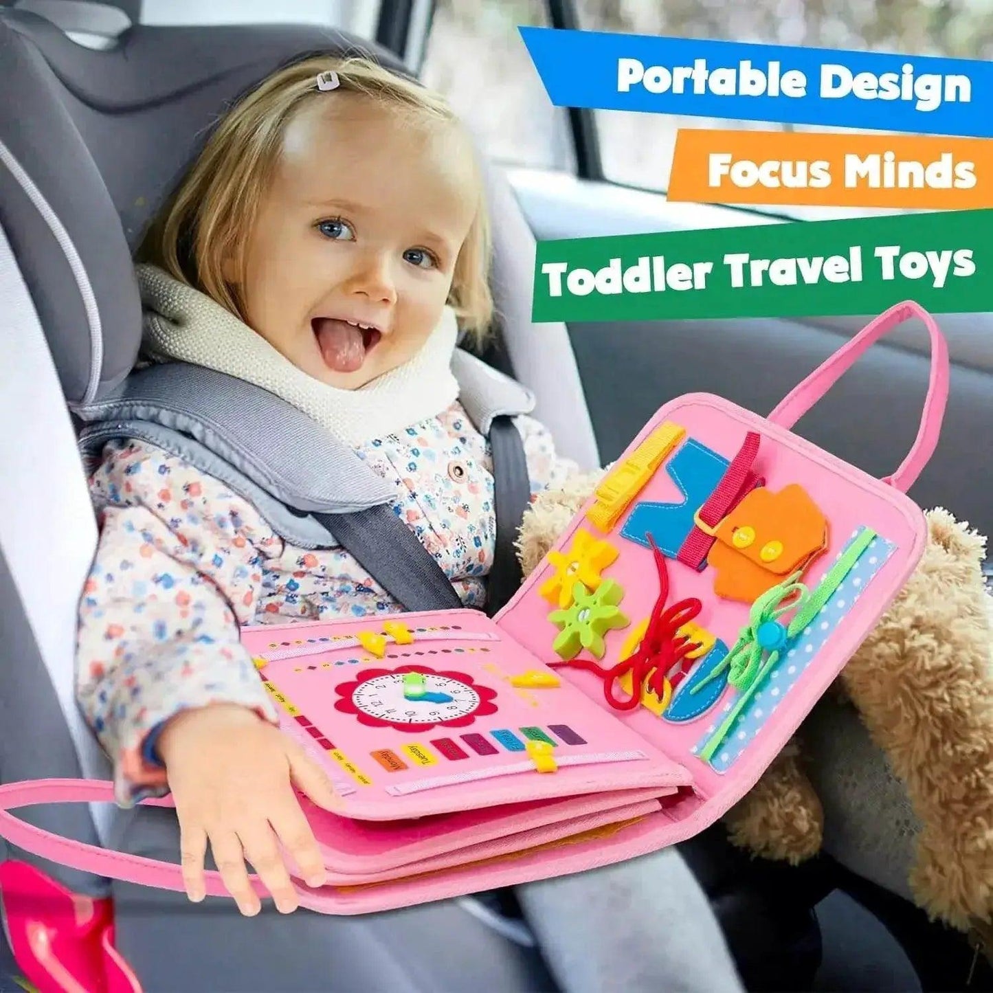  Busy Board Montessori Sensory Board Fine Motor Travel Toy -  ToylandEU™
