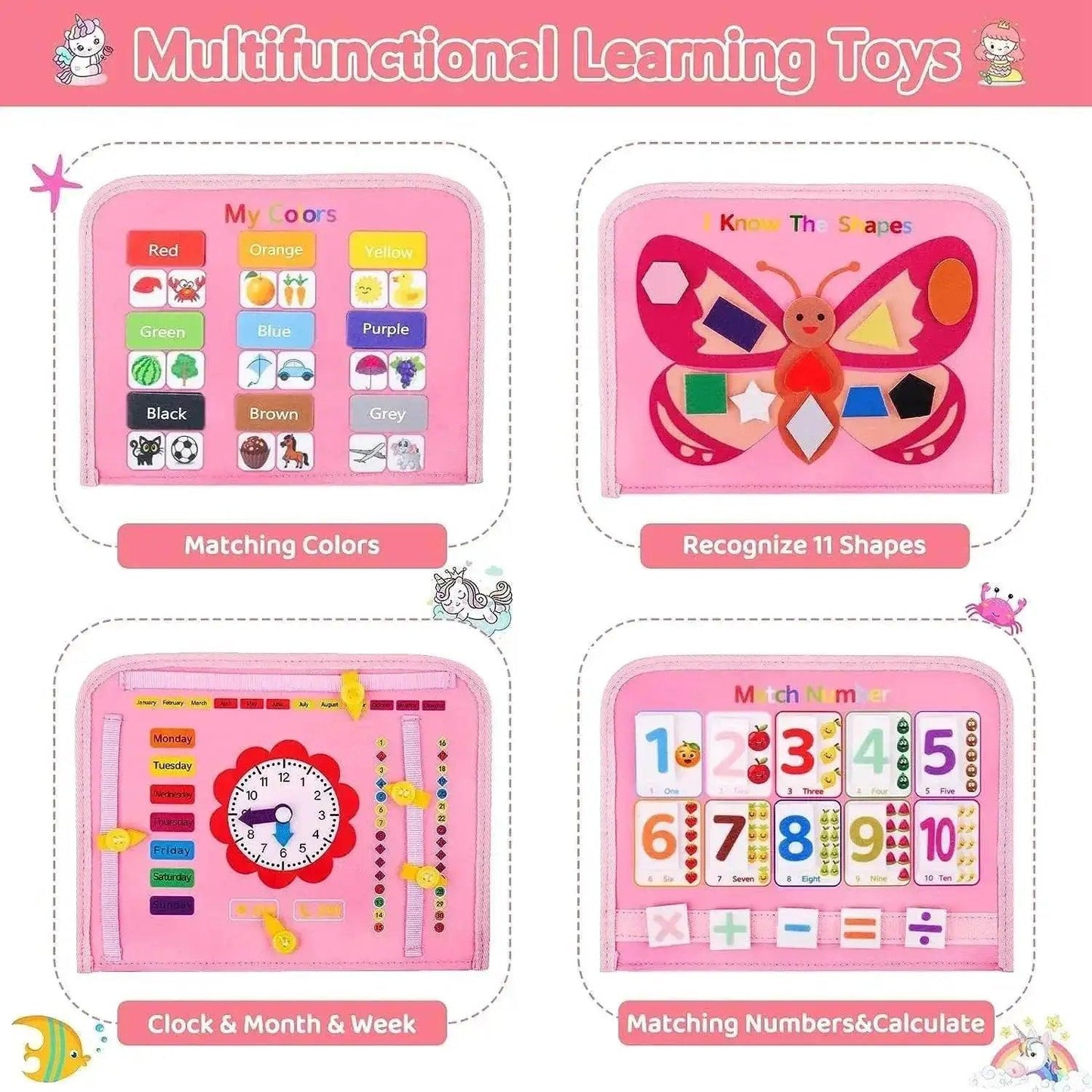  Busy Board Montessori Sensory Board Fine Motor Travel Toy -  ToylandEU™