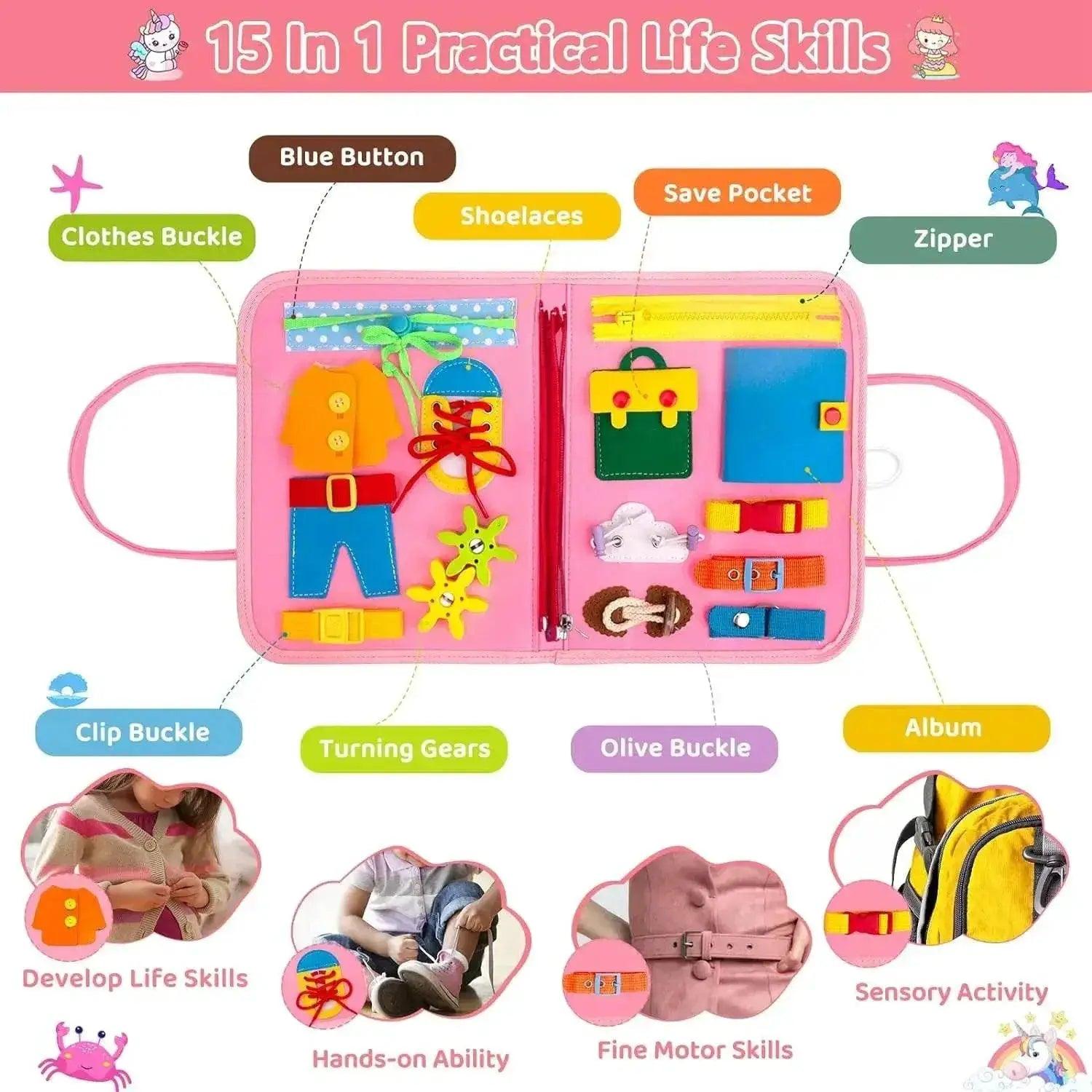  Busy Board Montessori Sensory Board Fine Motor Travel Toy -  ToylandEU™