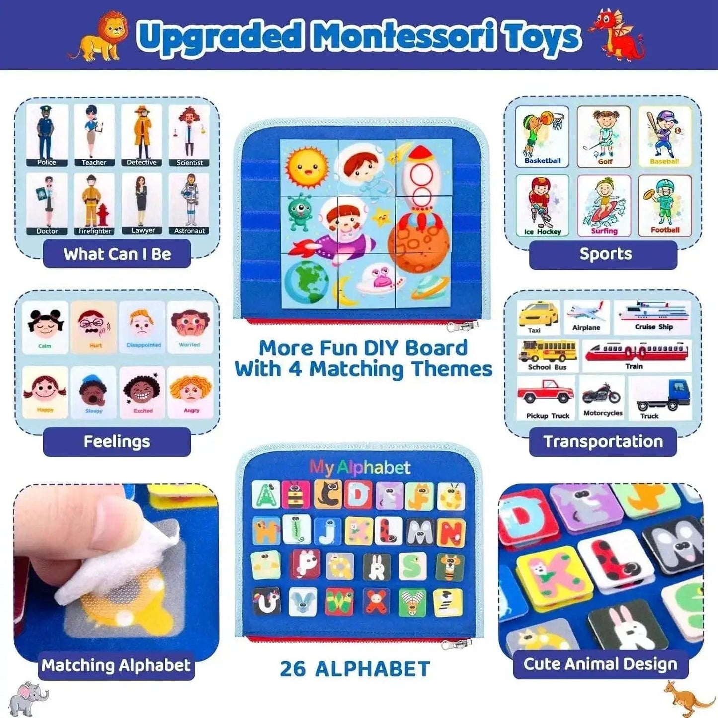  Busy Board Montessori Sensory Board Fine Motor Travel Toy -  ToylandEU™