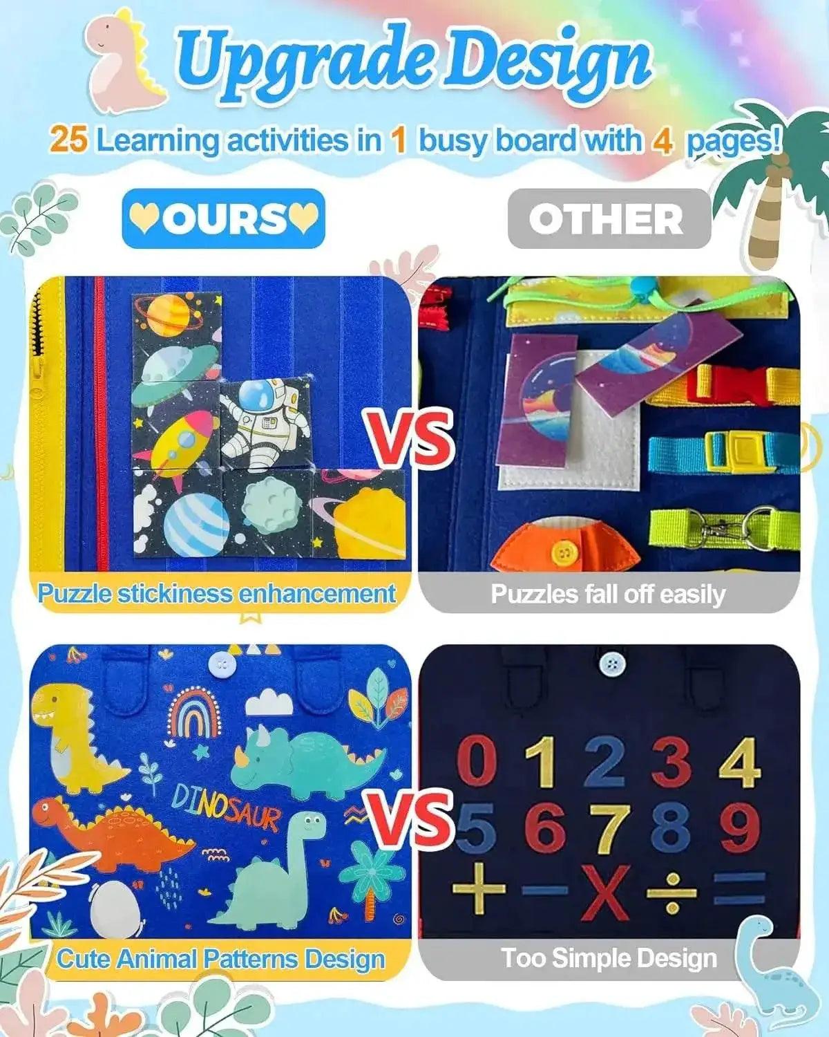  Busy Board Montessori Sensory Board Fine Motor Travel Toy -  ToylandEU™