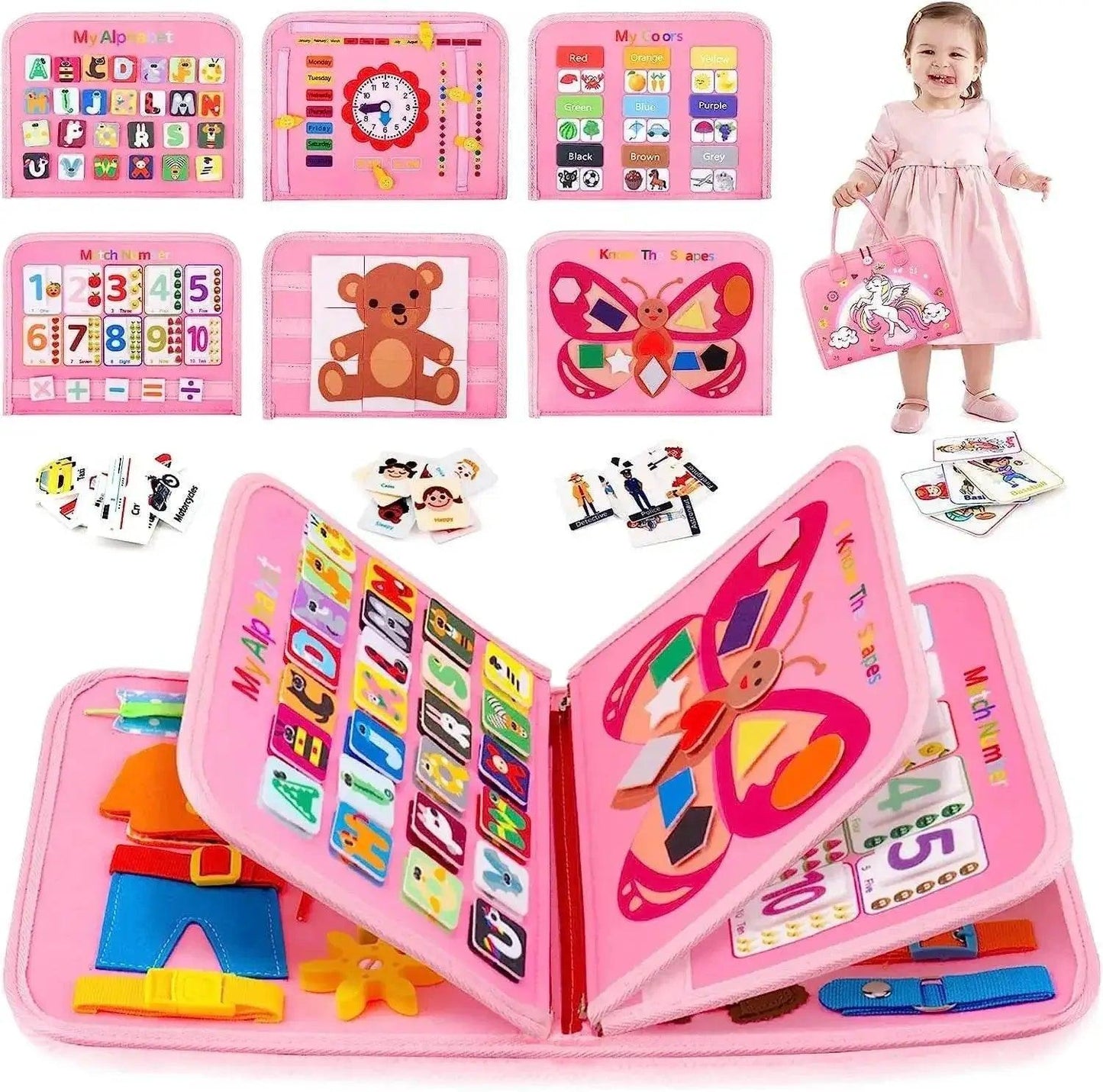  Busy Board Montessori Sensory Board Fine Motor Travel Toy -  ToylandEU™