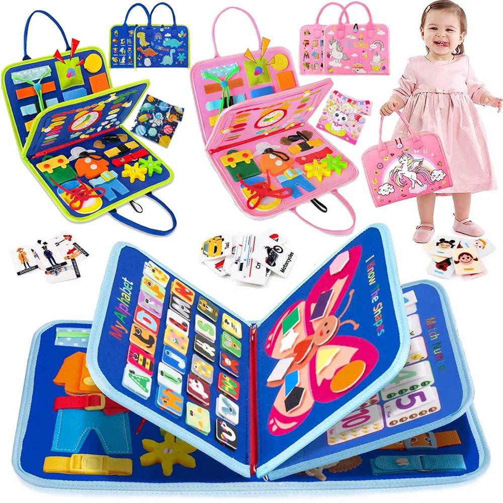 Busy Board Montessori Toys Preschool Educational Learning Activities Sensory Board Fine Motor Skills Toys Travel Kids Busy Book - ToylandEU