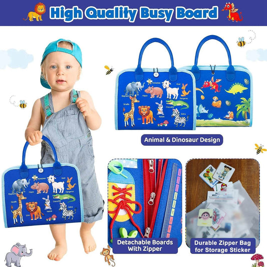 Busy Board Montessori Toys Preschool Educational Learning Activities Sensory Board Fine Motor Skills Toys Travel Kids Busy Book - ToylandEU