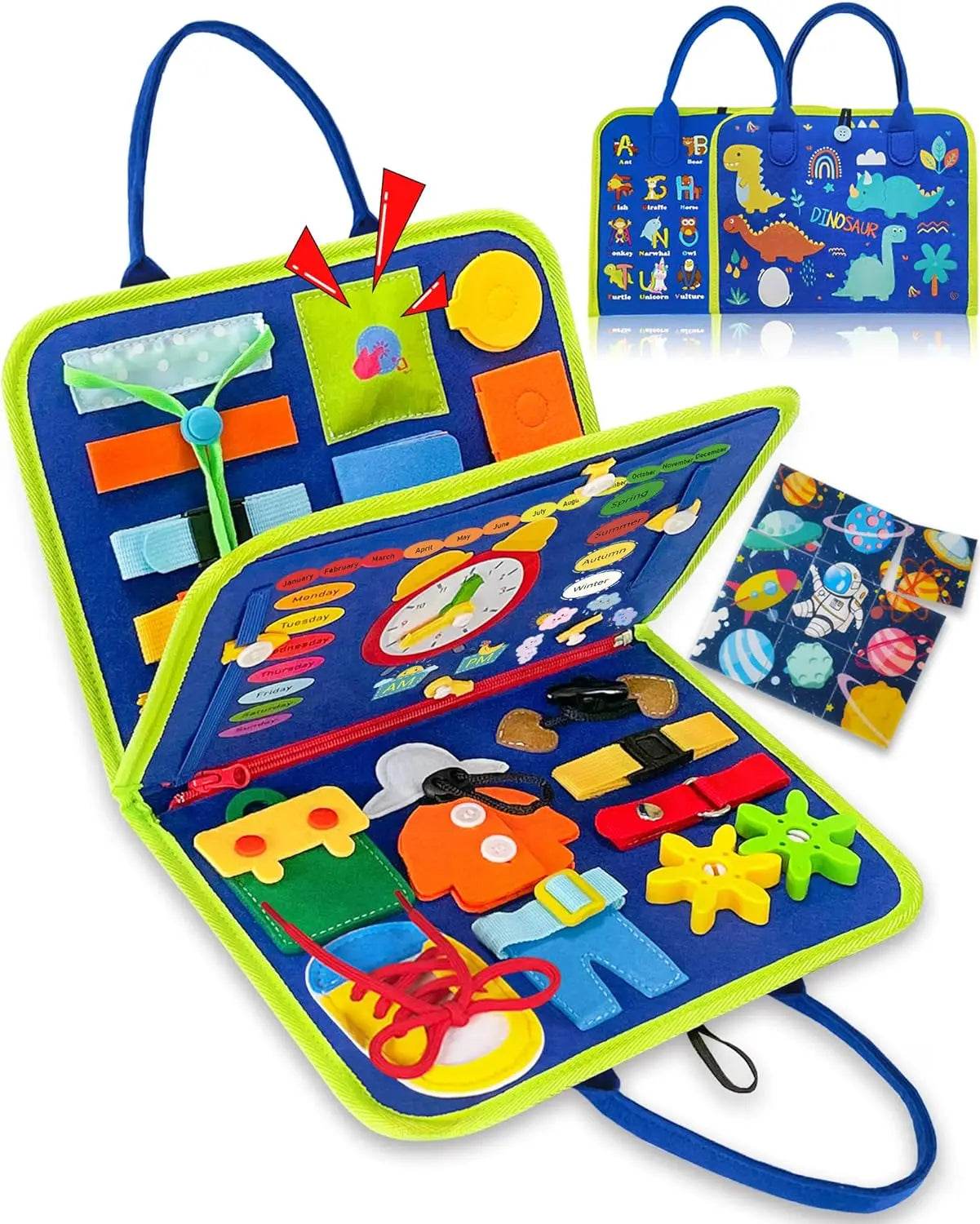 Busy Board Montessori Toys Preschool Educational Learning Activities Sensory Board Fine Motor Skills Toys Travel Kids Busy Book - ToylandEU