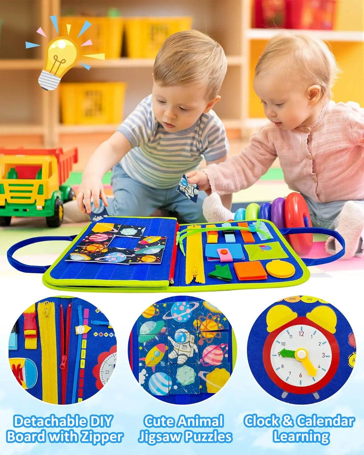Busy Board Montessori Toys Preschool Educational Learning Activities Sensory Board Fine Motor Skills Toys Travel Kids Busy Book - ToylandEU