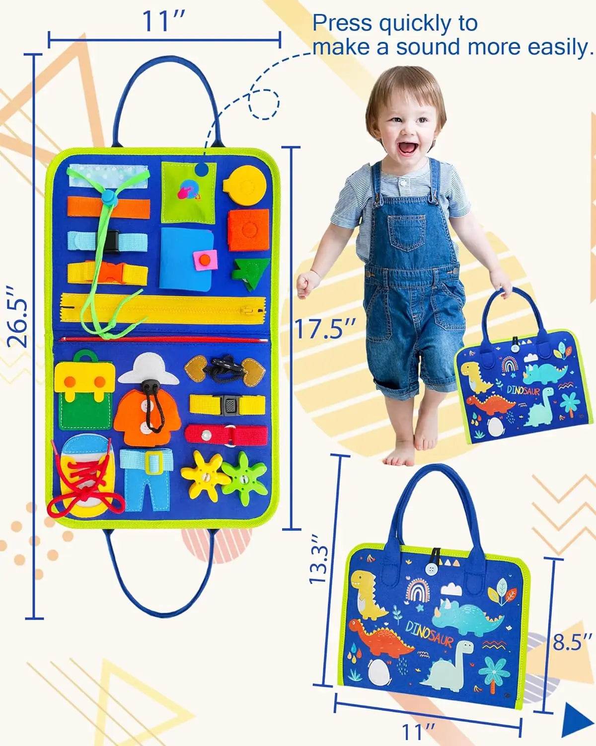 Busy Board Montessori Toys Preschool Educational Learning Activities Sensory Board Fine Motor Skills Toys Travel Kids Busy Book - ToylandEU