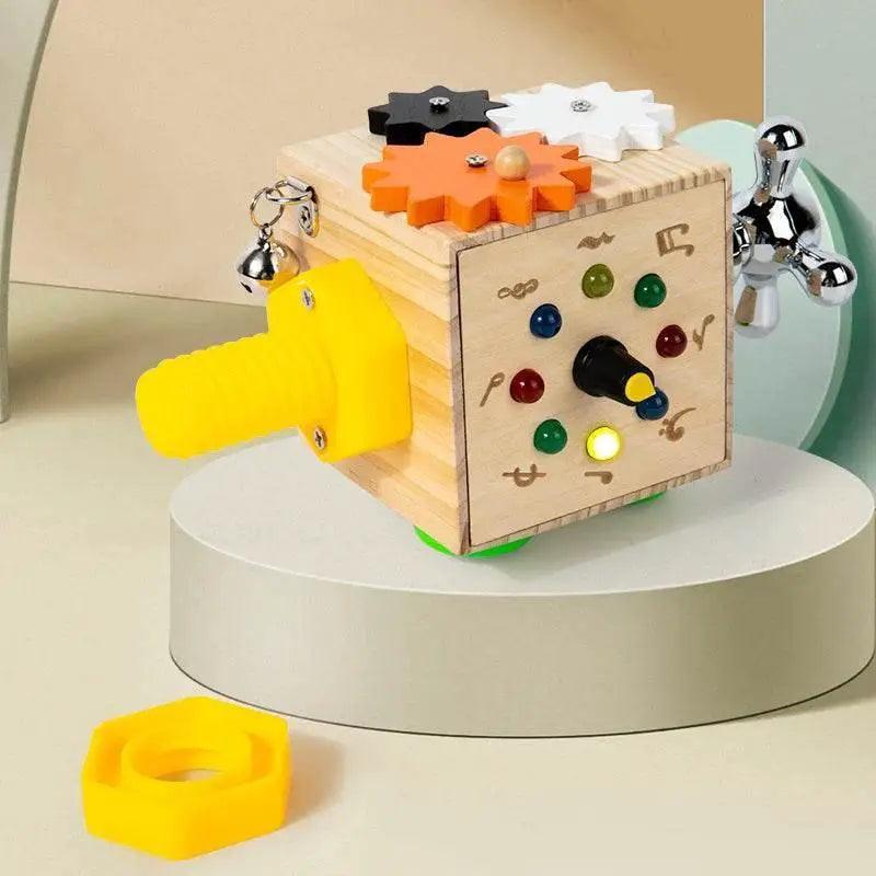  Montessori Toys Wooden Busy Board Switch Toys With Button LED Lights Sensory For Toddlers -  ToylandEU™
