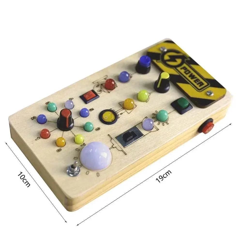  Montessori Toys Wooden Busy Board Switch Toys With Button LED Lights Sensory For Toddlers -  ToylandEU™