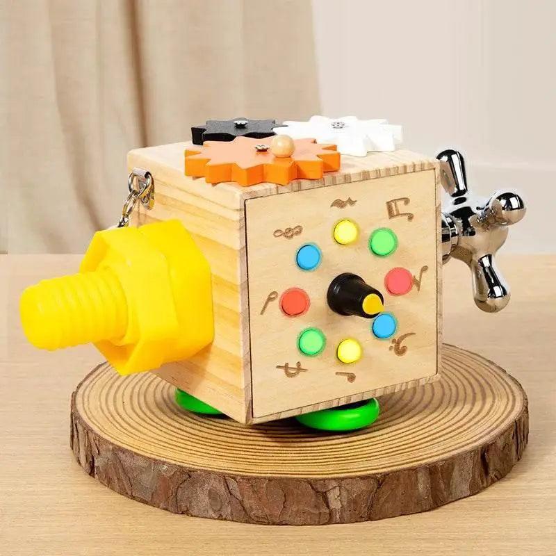 Montessori Toys Wooden Busy Board Switch Toys With Button LED Lights Sensory For Toddlers -  ToylandEU™