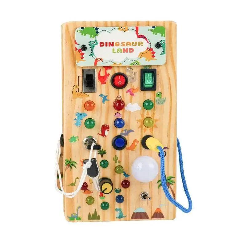  Montessori Toys Wooden Busy Board Switch Toys With Button LED Lights Sensory For Toddlers -  ToylandEU™