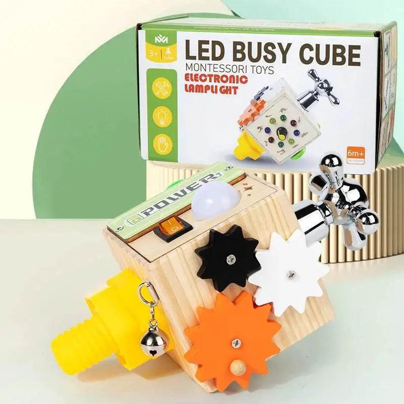  Montessori Toys Wooden Busy Board Switch Toys With Button LED Lights Sensory For Toddlers -  ToylandEU™