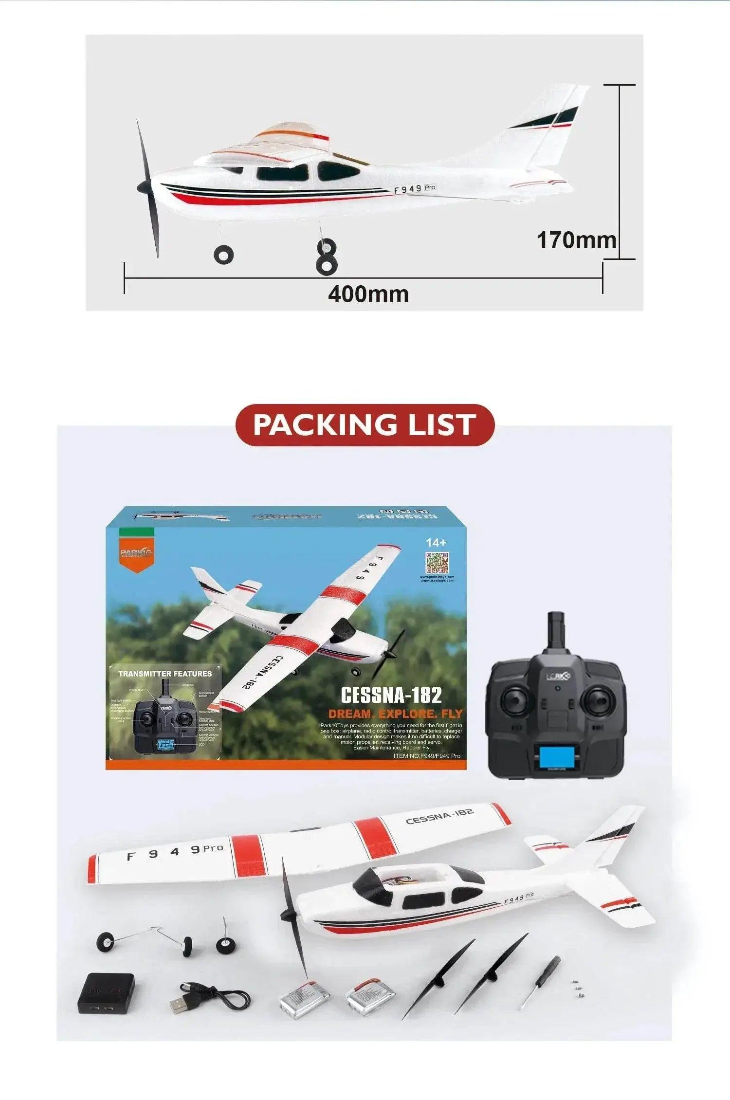  【C0】WLtoys 2.4G F949 LCD RC Airplane Cessna 182 RTF -  ToylandEU™