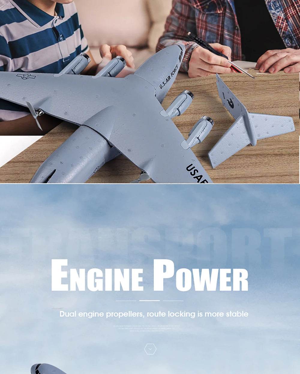 C17 C-17 Transport 390mm Wingspan RC Airplane Glider RTF - ToylandEU