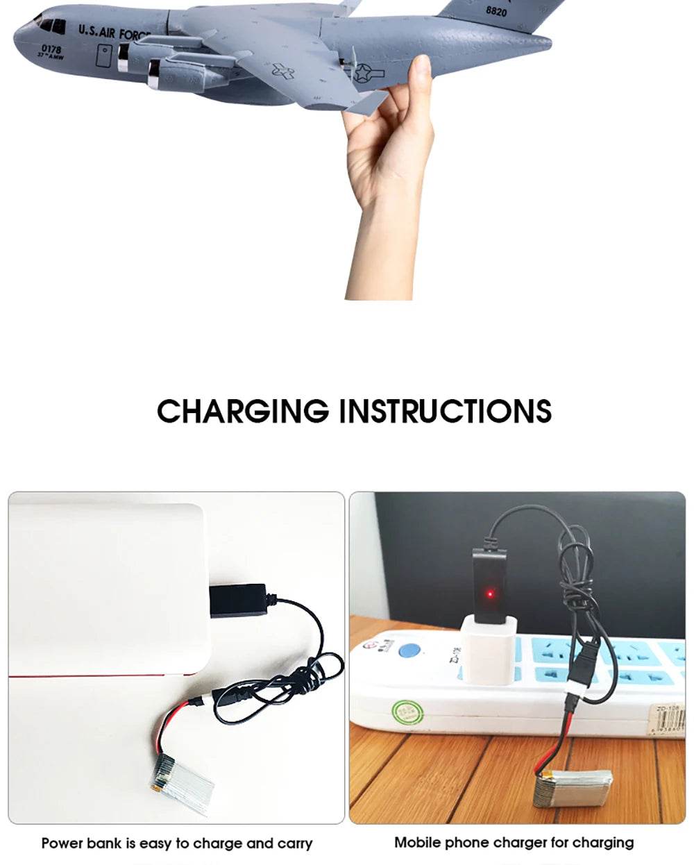 C17 C-17 Transport 390mm Wingspan RC Airplane Glider RTF - ToylandEU