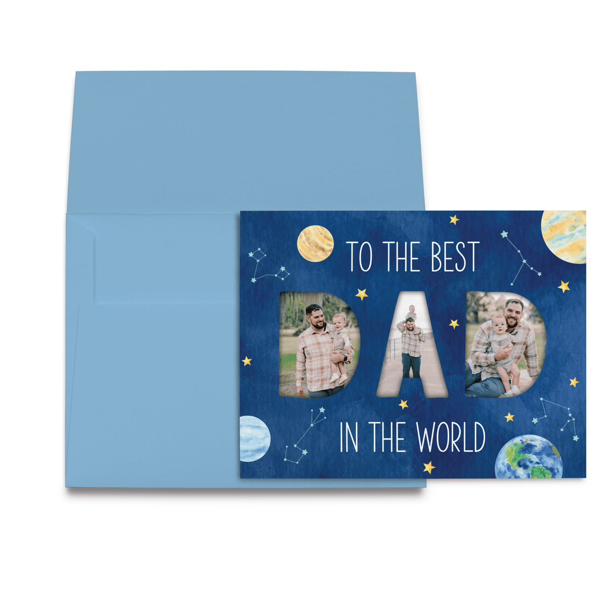 Fathers Day Card | Space Photo Cutout Kit | Printable Template Included