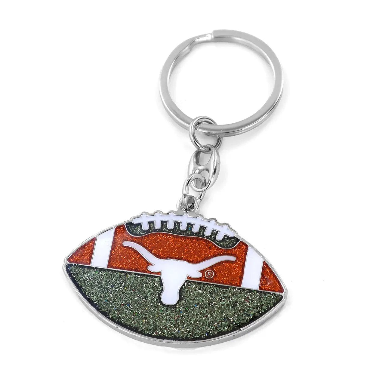 Texas Longhorns Keychain Football Glitter