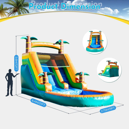  CE Certified Commercial Inflatable Water Slide 21ft -  ToylandEU™