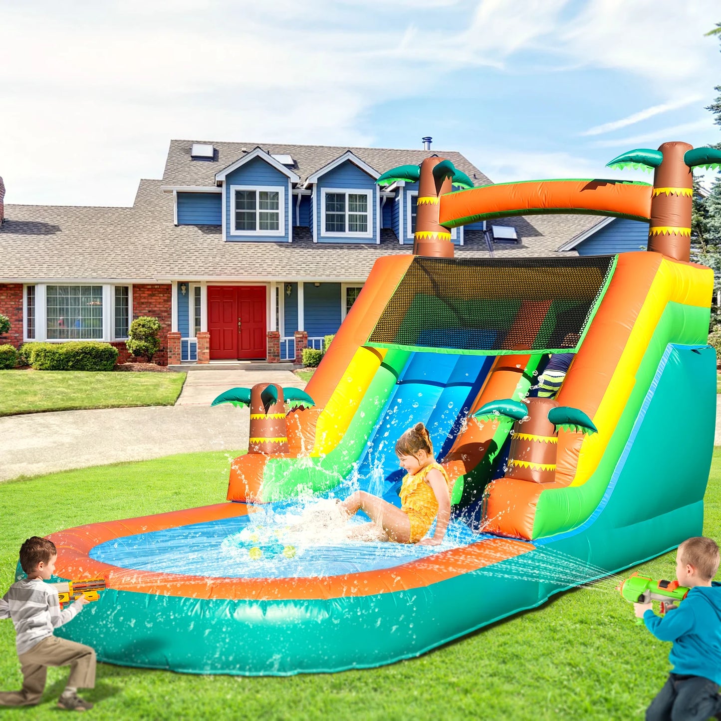 21ft Giant CE Certified Commercial Inflatable Water Slide With Blower