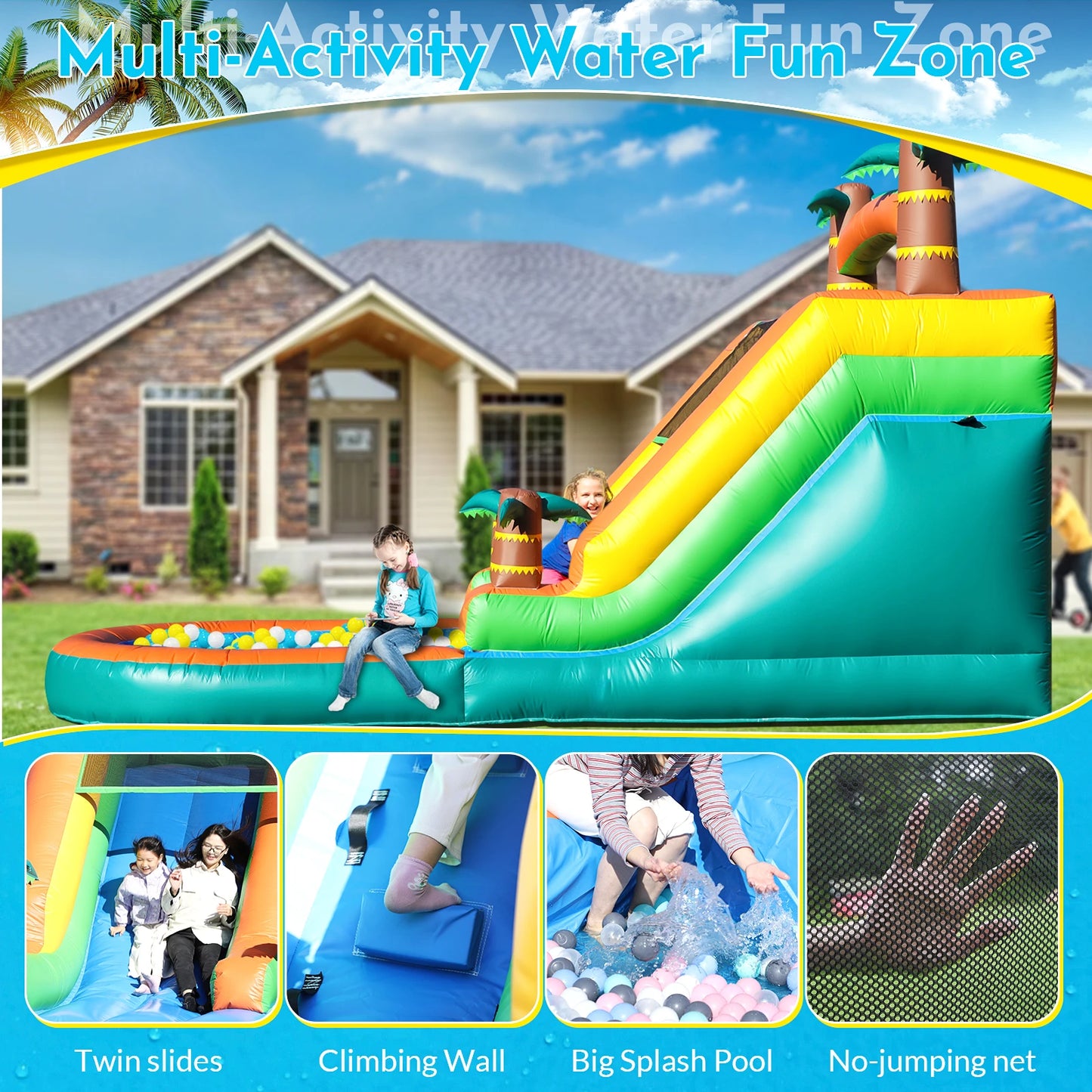 21ft Giant CE Certified Commercial Inflatable Water Slide With Blower