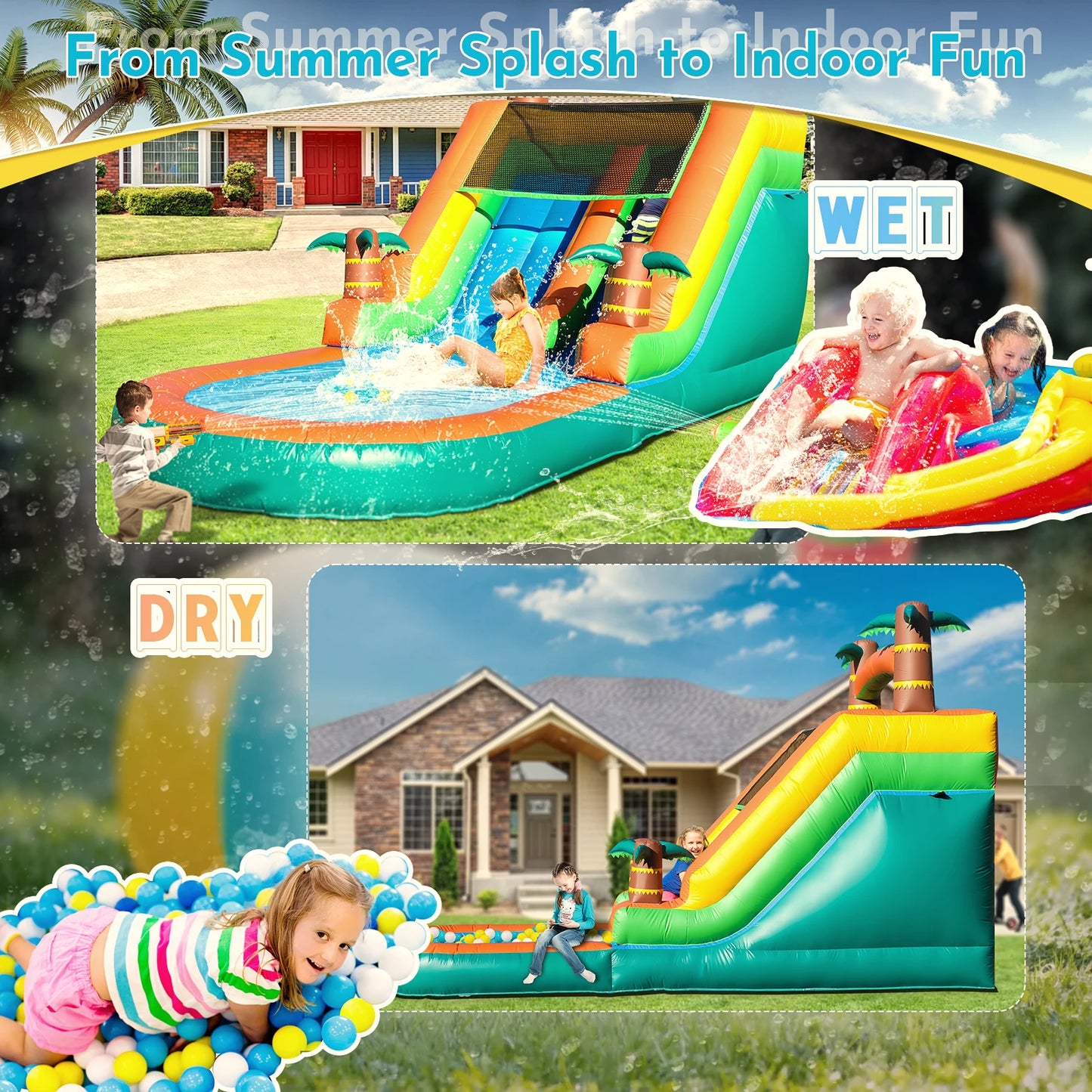 21ft Giant CE Certified Commercial Inflatable Water Slide With Blower