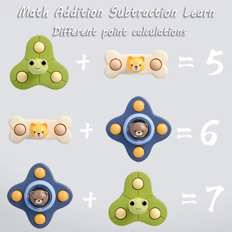 CE Certified Montessori Bath Toy Suction Cup Spinner With Rotating Beads For 3 To 6 Year Olds ABS Plastic - ToylandEU