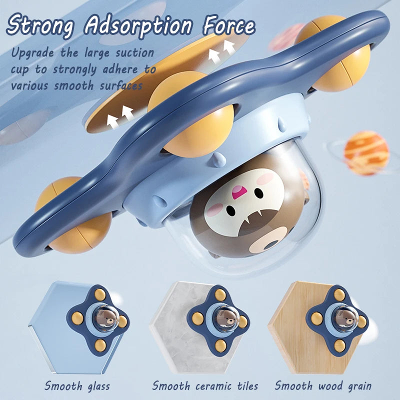 CE Certified Montessori Bath Toy Suction Cup Spinner With Rotating Beads For 3 To 6 Year Olds ABS Plastic - ToylandEU