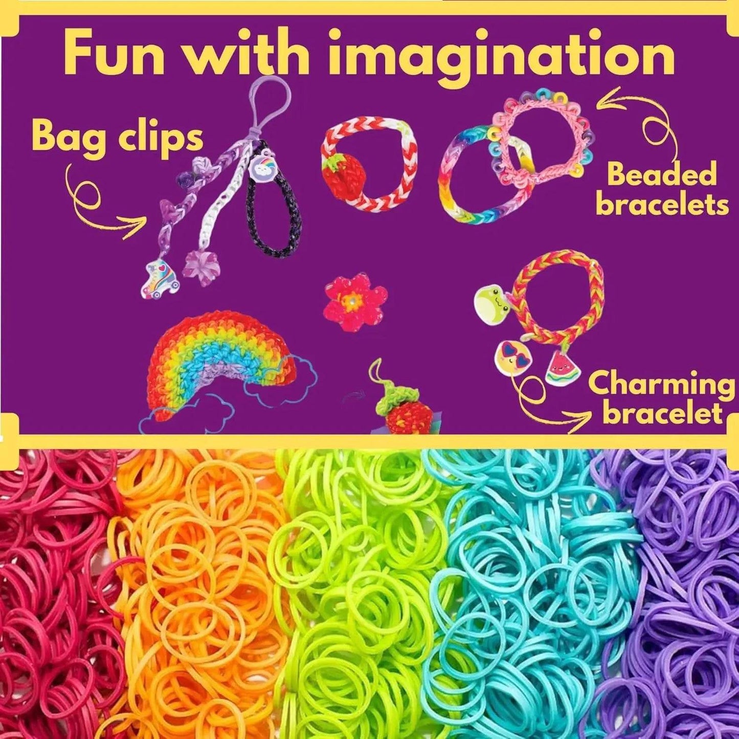 CE Certified Rubber Band Bracelet Kit 15000 Bands For Kids - ToylandEU