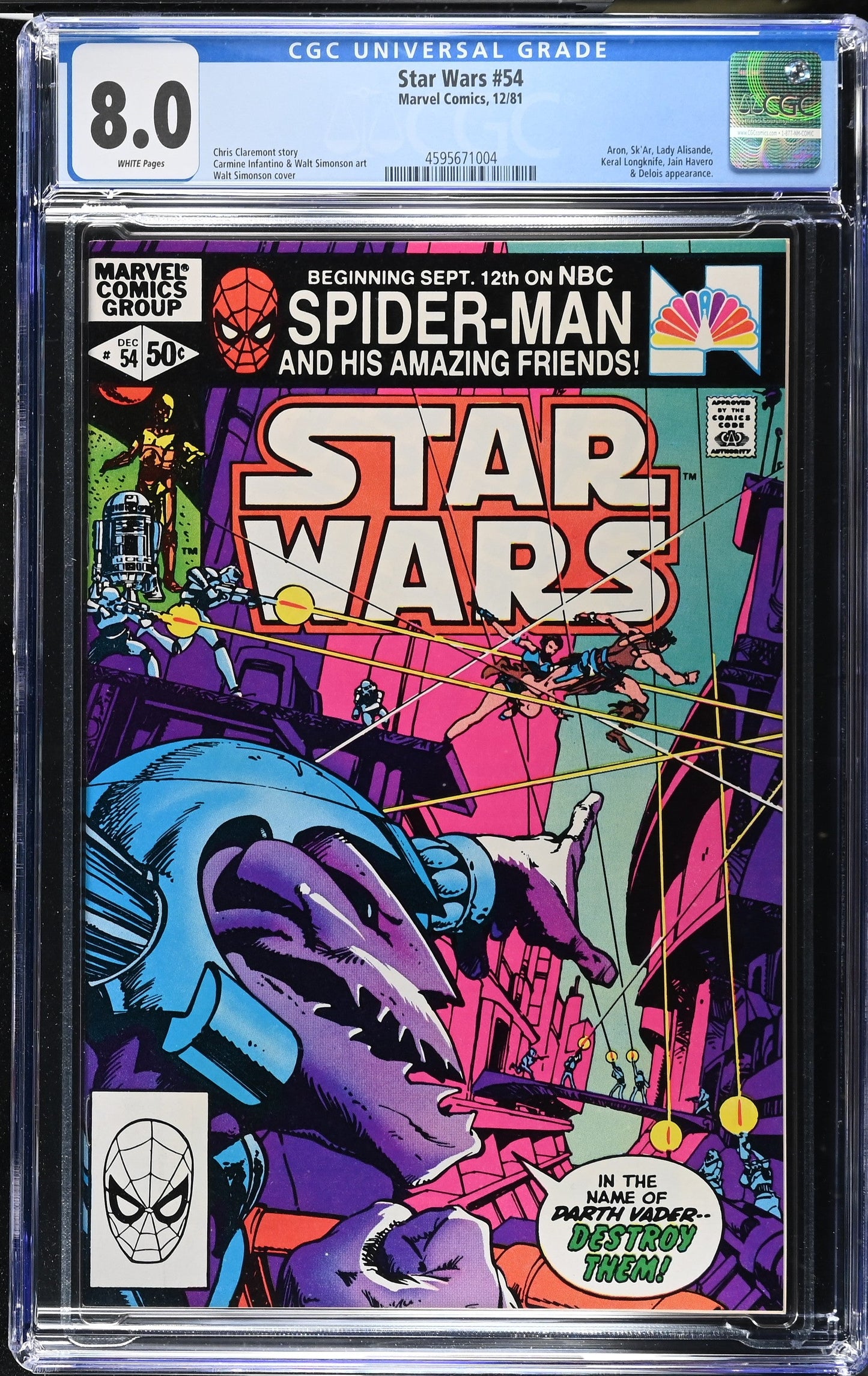 Star Wars Comic Book Issue 54 CGC 8 Graded Collectible