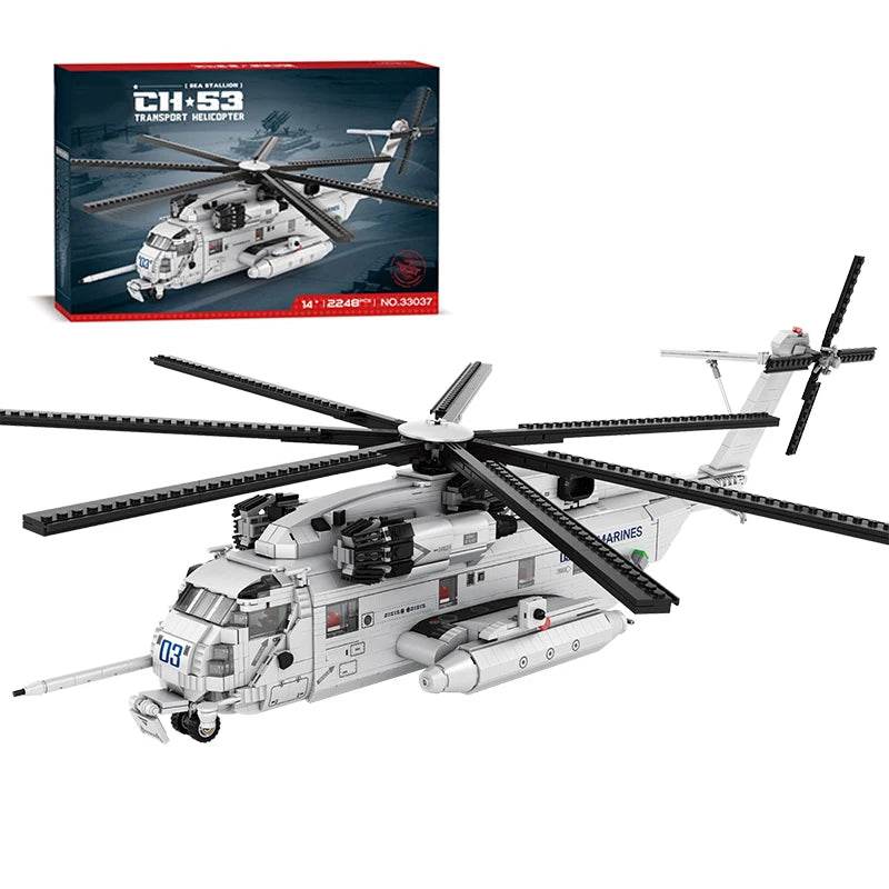 CH-53E Transport Helicopter Building Blocks Army Plane Military Fighter Model Assembly Bricks Desktop Deco Kids Toy - ToylandEU