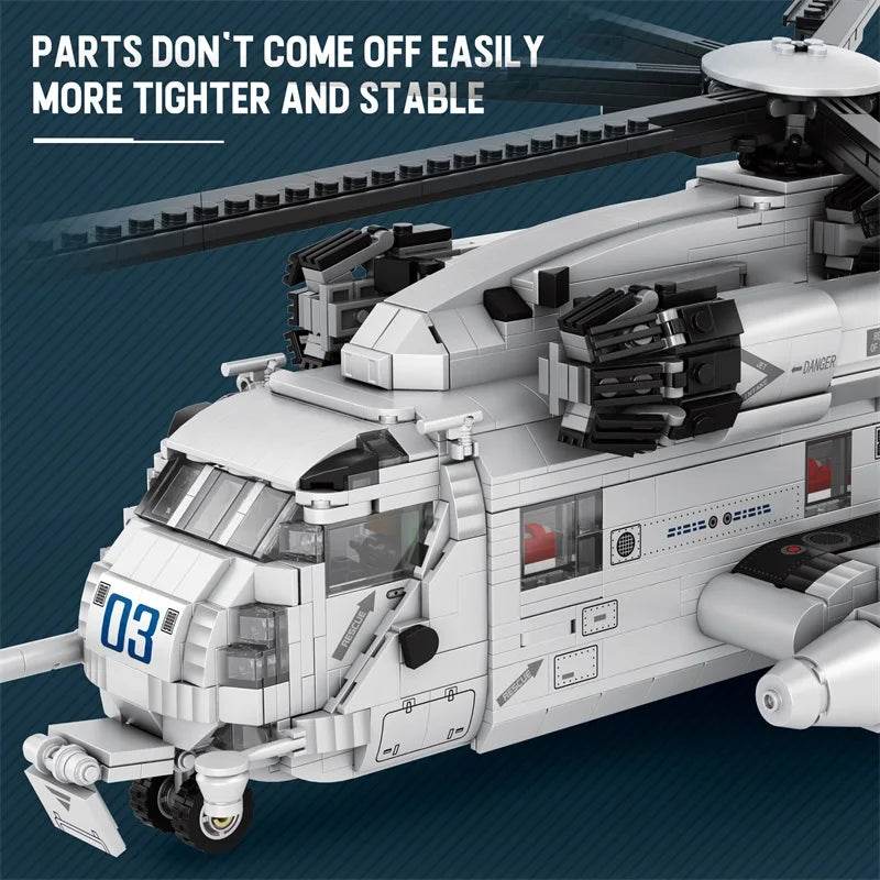 CH-53E Transport Helicopter Building Blocks Army Plane Military Fighter Model Assembly Bricks Desktop Deco Kids Toy - ToylandEU