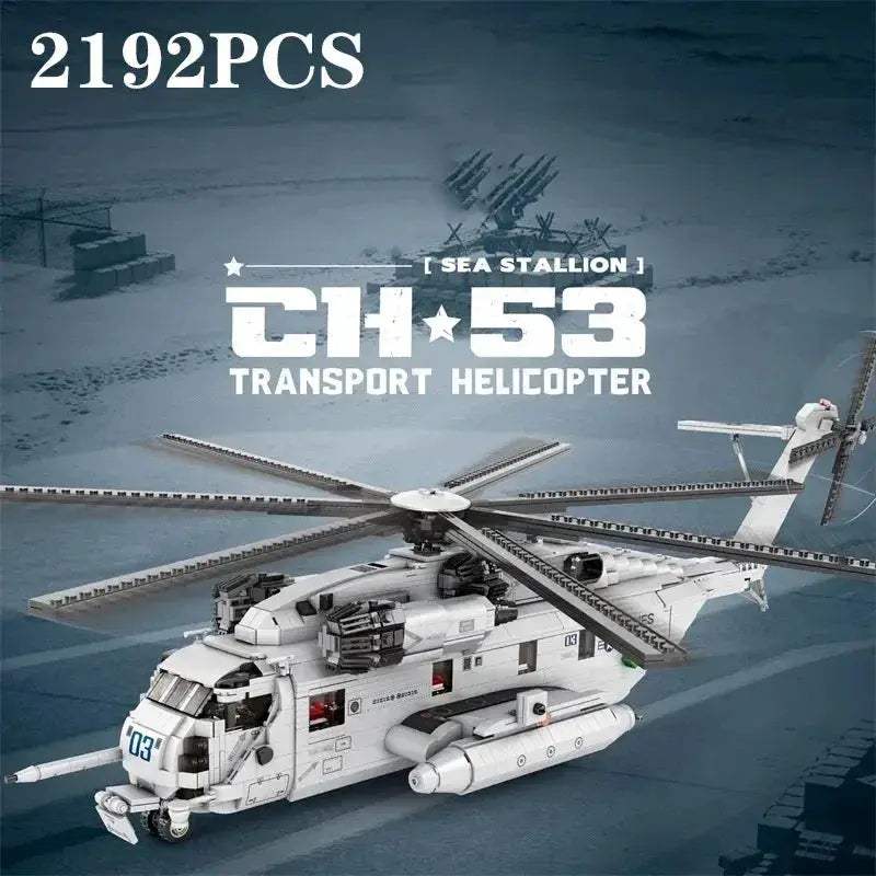 CH53E Transport Helicopter Building Blocks Set For DIY - ToylandEU