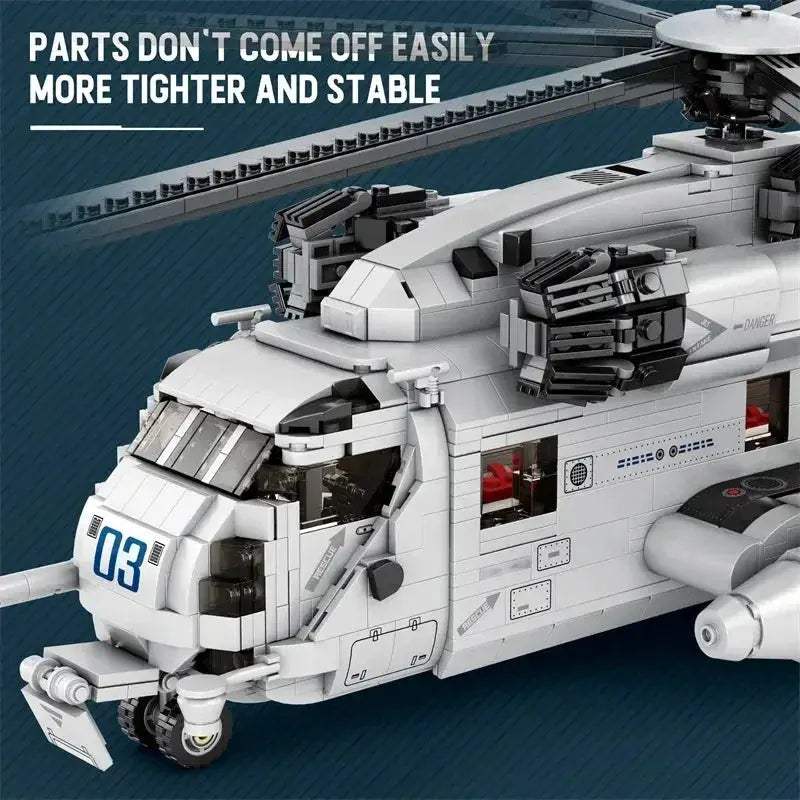 CH53E Transport Helicopter Building Blocks Set For DIY - ToylandEU