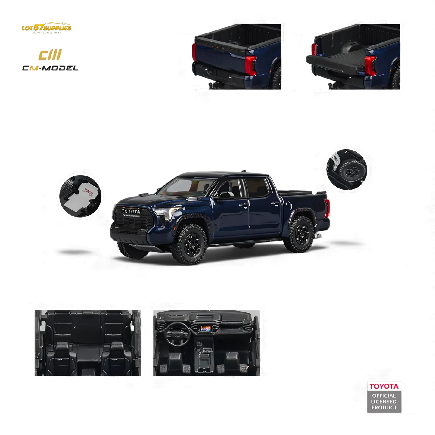 Cm Model Toyota Tundra Diecast Truck Highly Detailed Metallic Blue - ToylandEU
