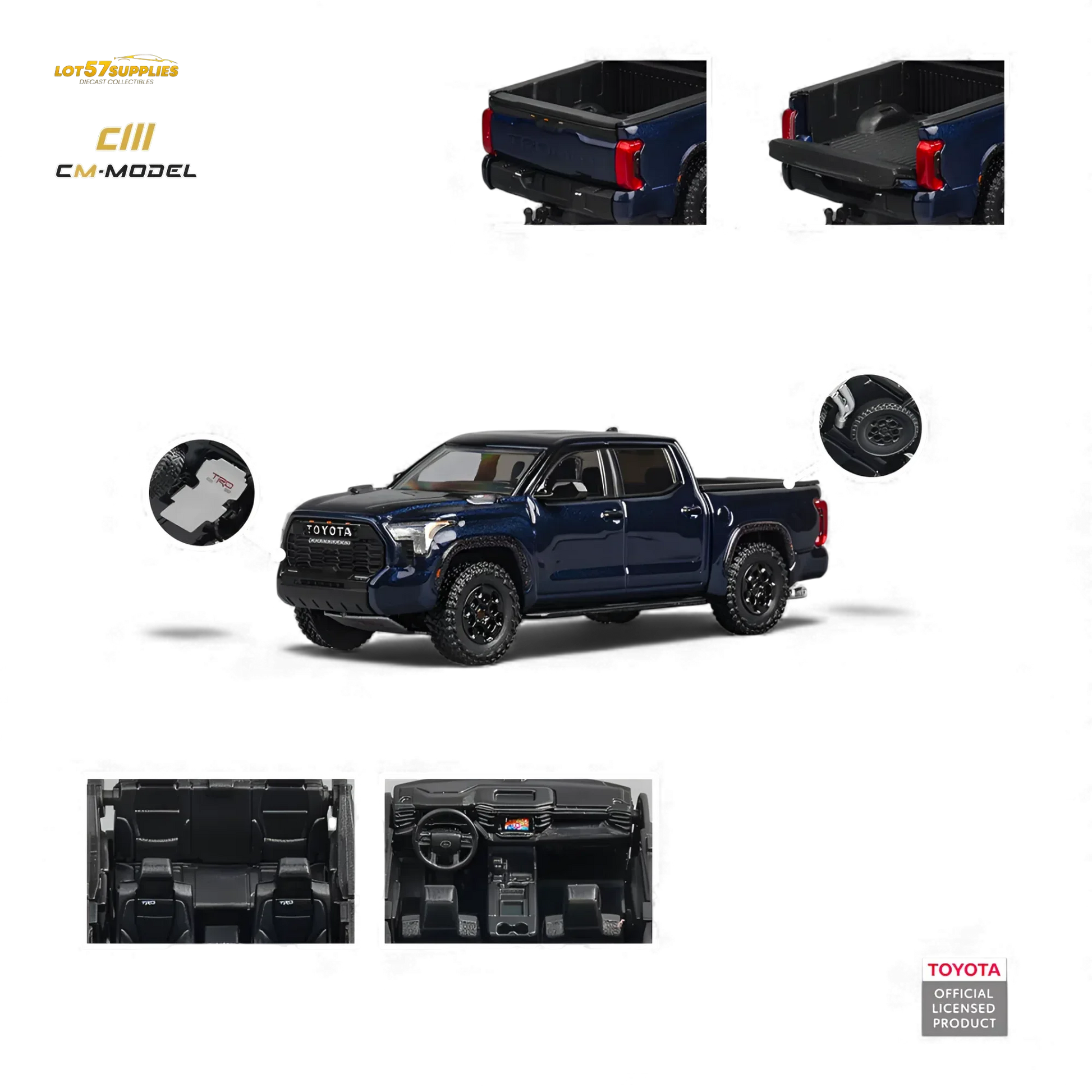 Cm Model Toyota Tundra Diecast Truck Highly Detailed Metallic Blue - ToylandEU