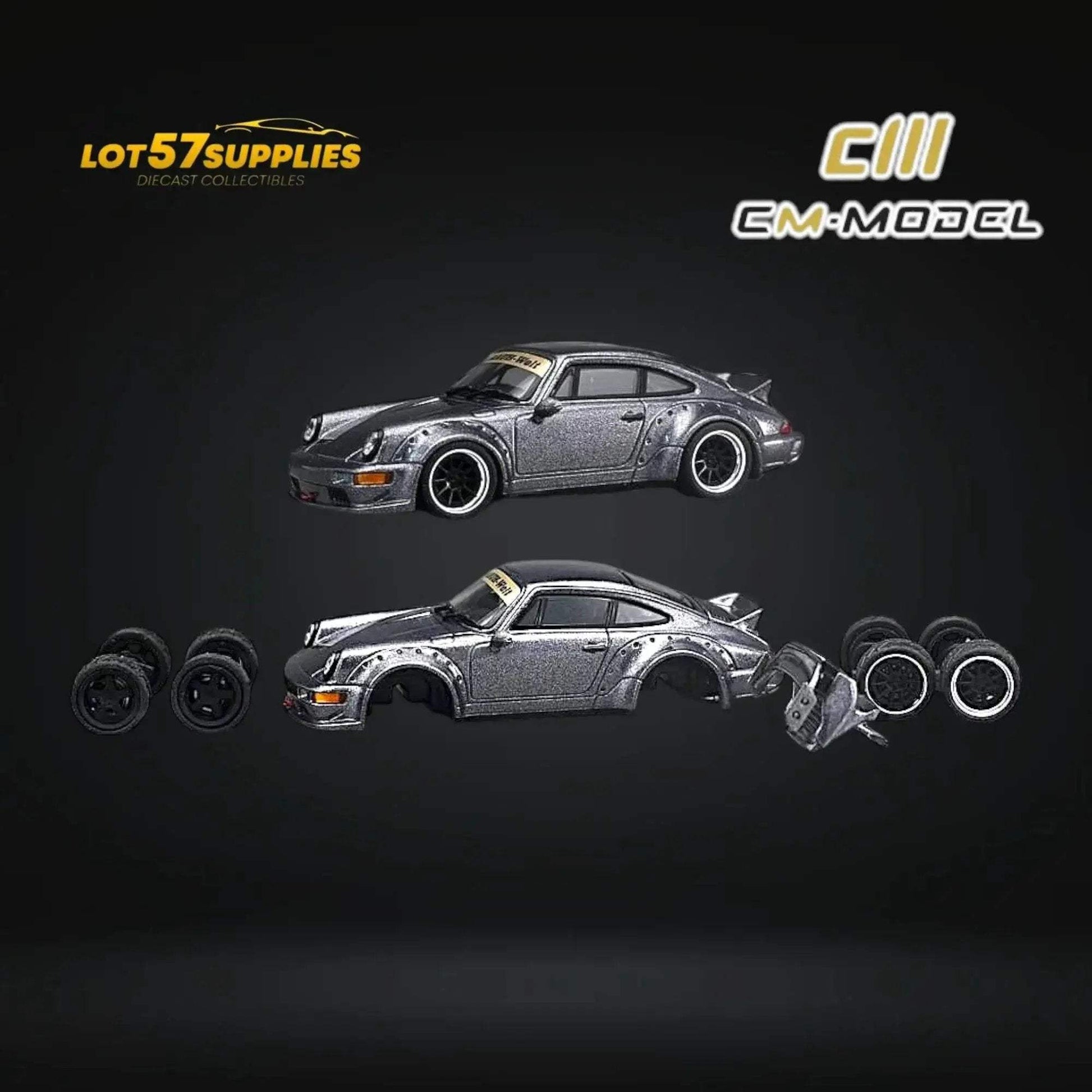 CM Model Porsche 964 Widebody Metallic Gray 1:64 - ToylandEU