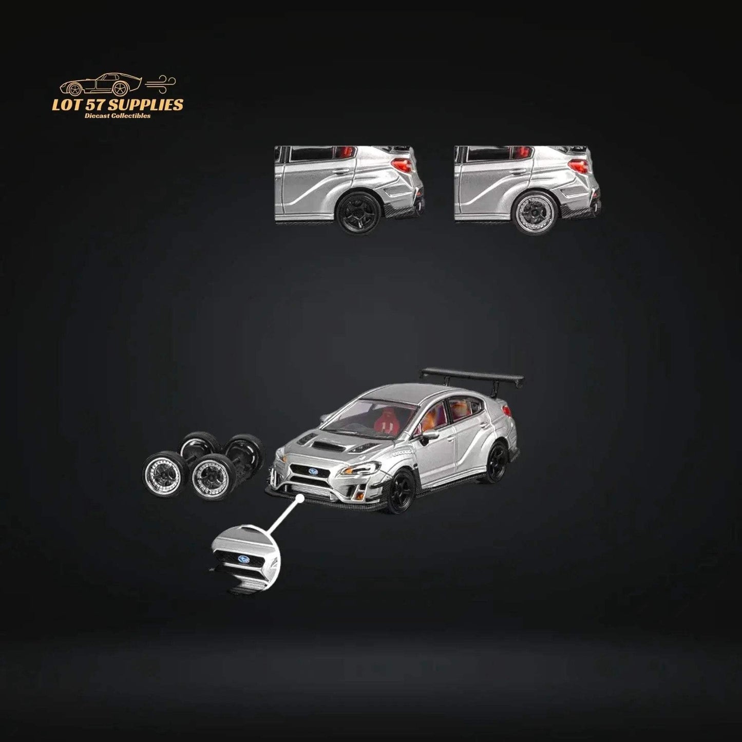 CM Model Subaru WRX STI Varis Widebody in Silver 1:64 CM64-STI-04 - ToylandEU