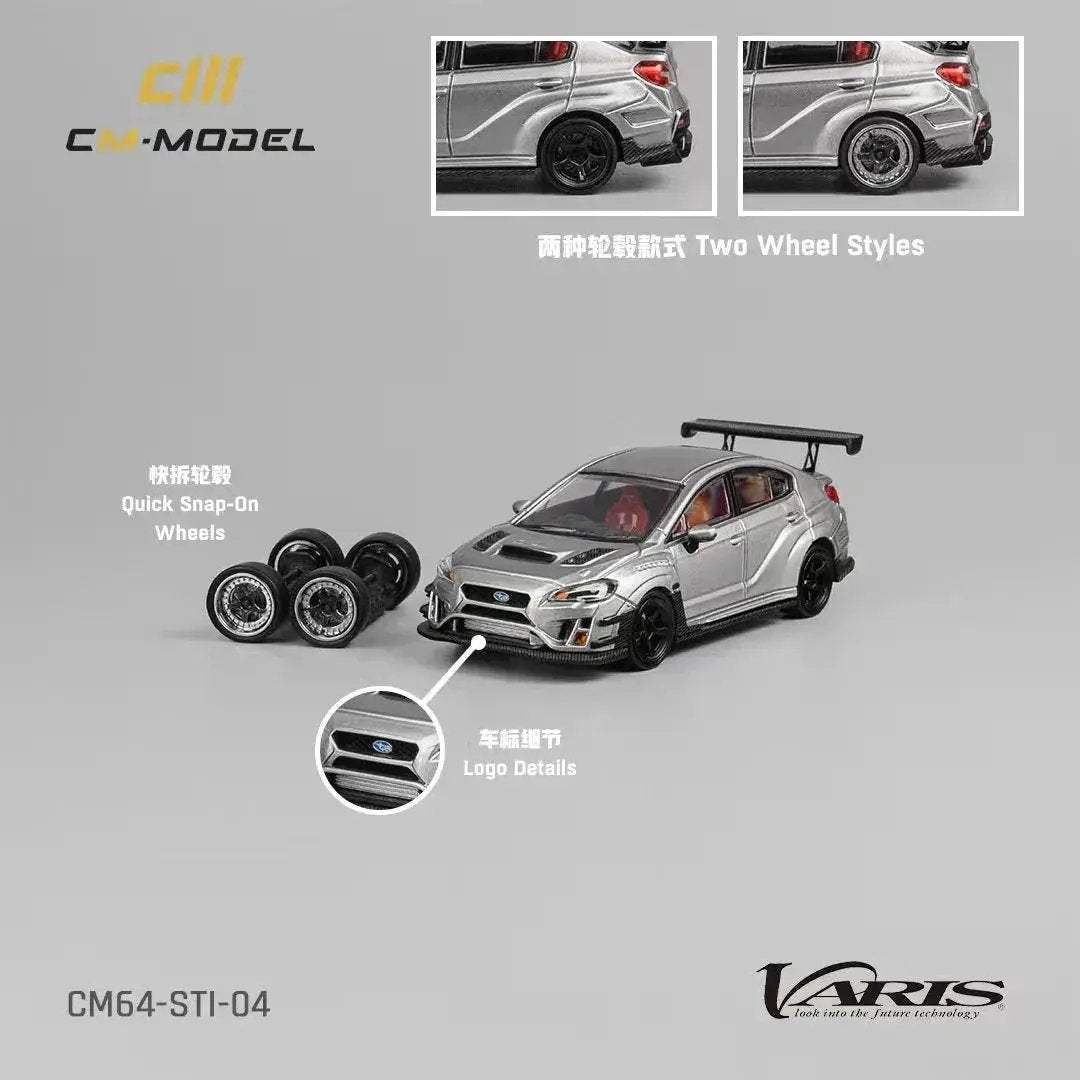 CM Model Subaru WRX STI Varis Widebody in Silver 1:64 CM64-STI-04 - ToylandEU