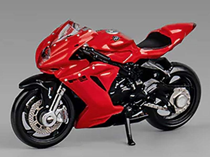 Motorcycle Diecast | 1/64 Scale | Red Finish | Includes Driver Figure