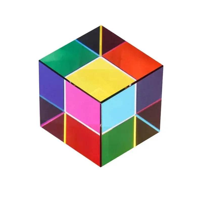 CMY Prism Cube 40mm Acrylic Colorful Light Photography Desk Toy - ToylandEU