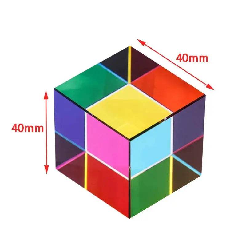 CMY Prism Cube 40mm Acrylic Colorful Light Photography Desk Toy - ToylandEU