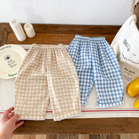 CN Zhejiang Choice Kids Plaid Pants With Elastic Waist For Unisex Casual Wear - ToylandEU