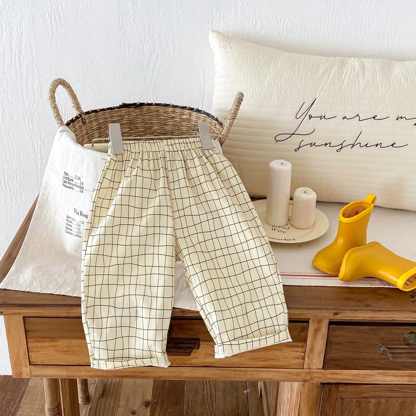 CN Zhejiang Choice Kids Plaid Pants With Elastic Waist For Unisex Casual Wear - ToylandEU