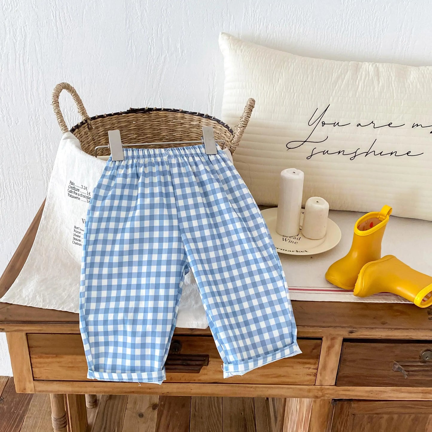 CN Zhejiang Choice Kids Plaid Pants With Elastic Waist For Unisex Casual Wear - ToylandEU