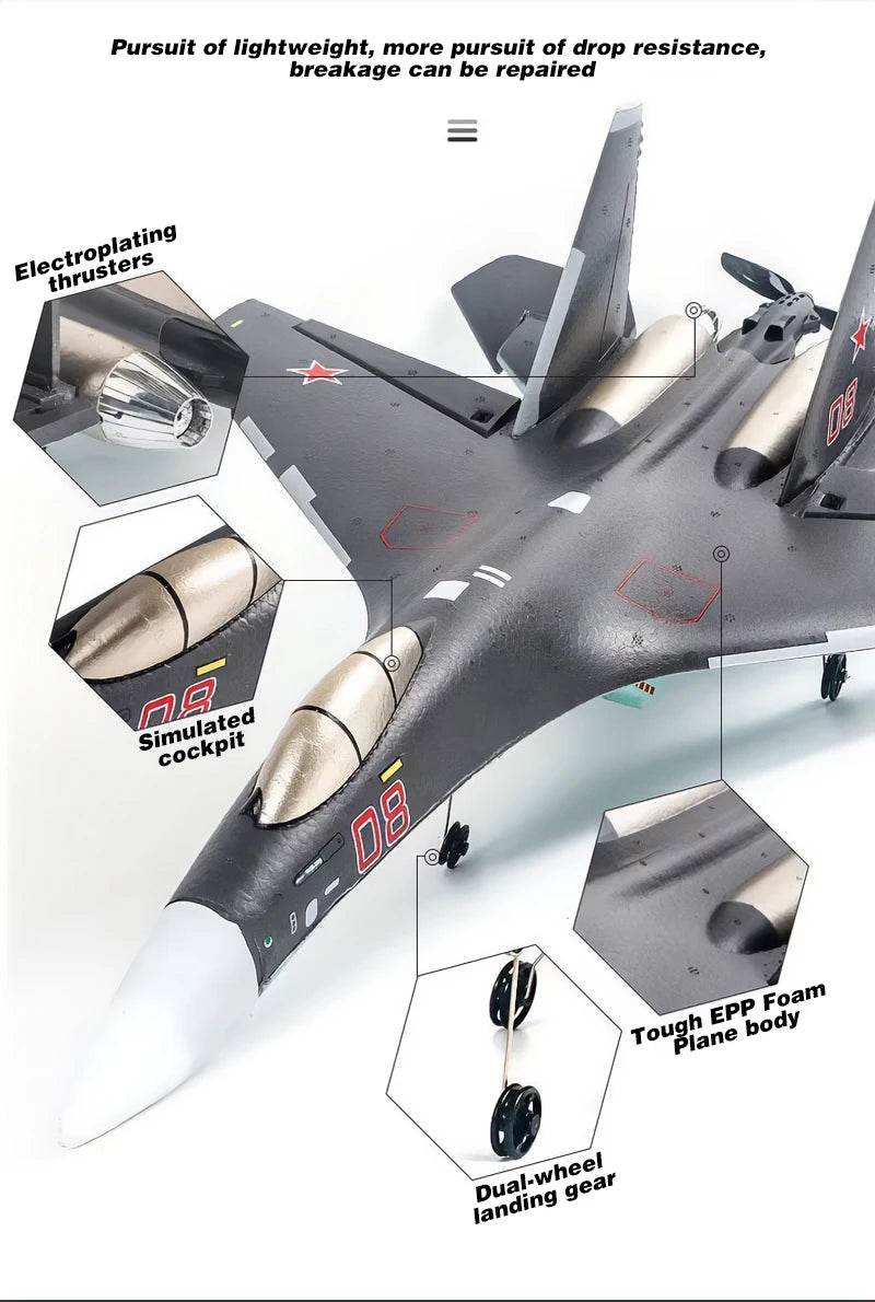 COOLBANK 4CH Brushless Motor Su-35/J-16 Rc Fighter Aircraft Model - ToylandEU