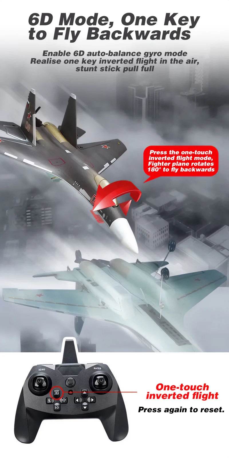 COOLBANK 4CH Brushless Motor Su-35/J-16 Rc Fighter Aircraft Model - ToylandEU