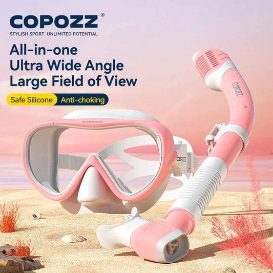 COPOZZ New Professional Snorkel Diving Mask Snorkels Goggles Glasses Diving Goggles Swimming Tube Set Snorkel Mask Adult Unisex - ToylandEU