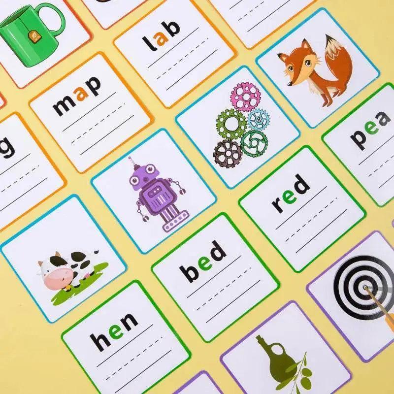  CVC Letter Spelling Block Flash Cards Game For Kids Montessori Eco Friendly Wooden Set Ages 3 To 12 -  ToylandEU™