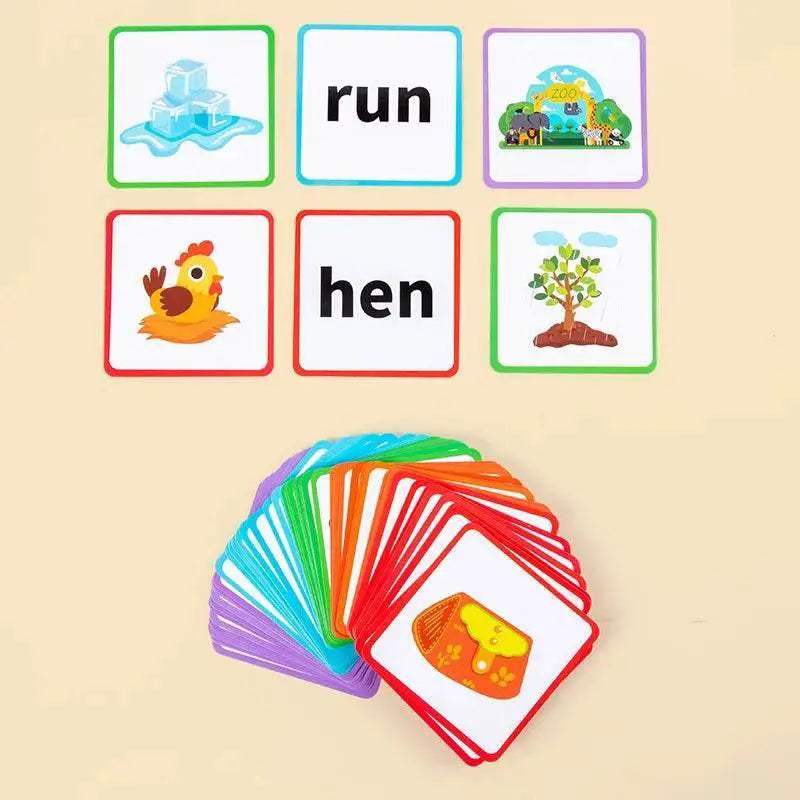  CVC Letter Spelling Block Flash Cards Game For Kids Montessori Eco Friendly Wooden Set Ages 3 To 12 -  ToylandEU™